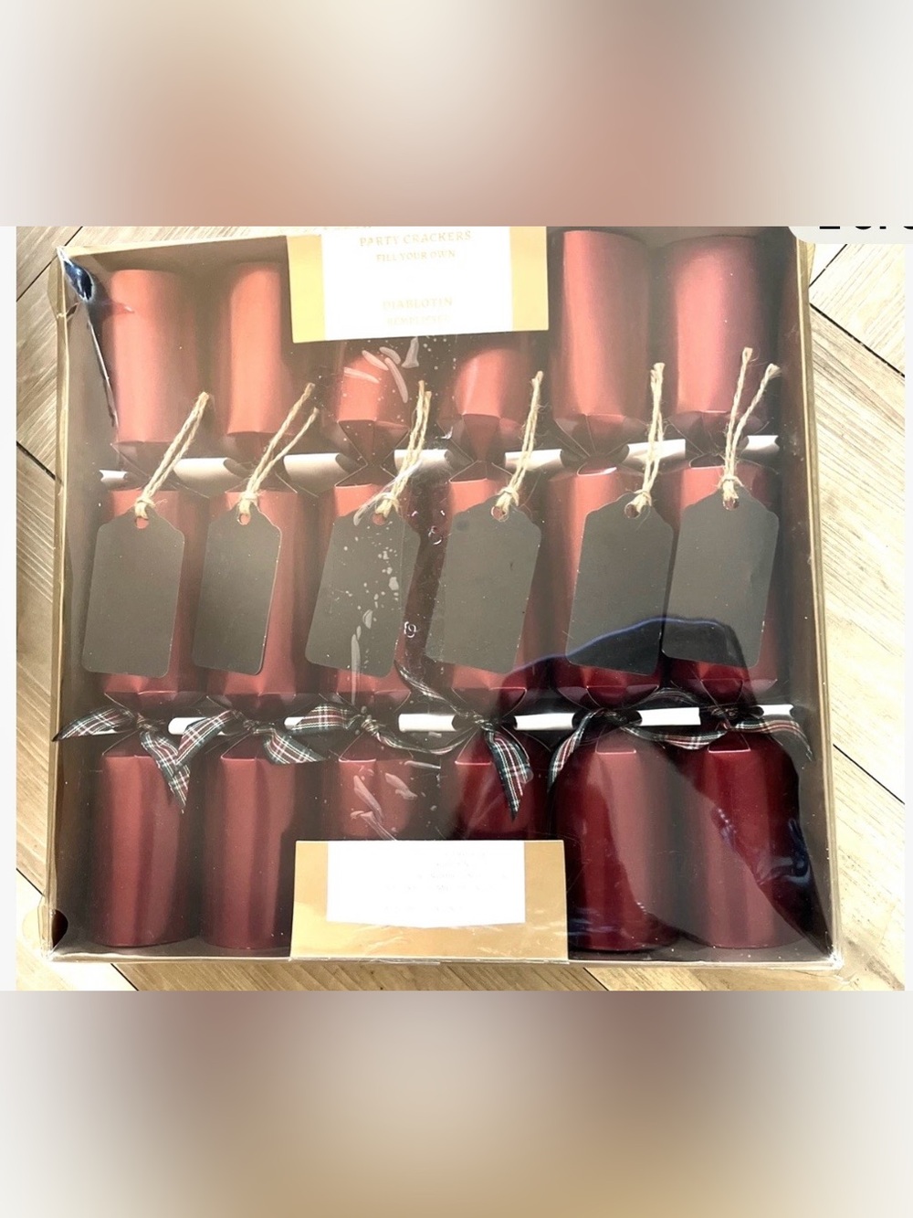 2 New Pier 1 Imports Party Crackers Diablotin 6 Piece Christmas Red w/Tags
